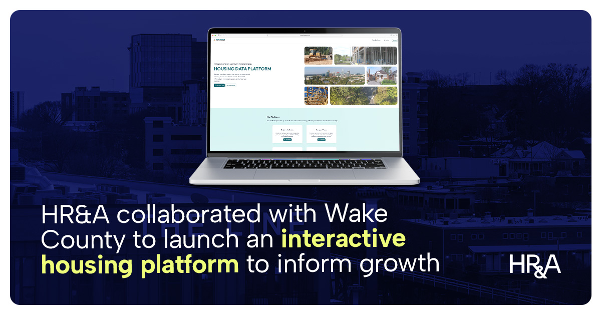 HR&A collaborated with Wake County to launch an interactive housing platform to inform growth