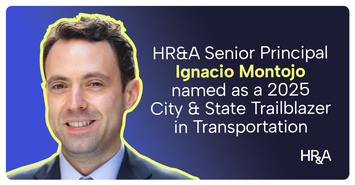 HR&A Senior Principal Ignacio Montojo was named one of City & State’s 2025 Trailblazers in Transportation